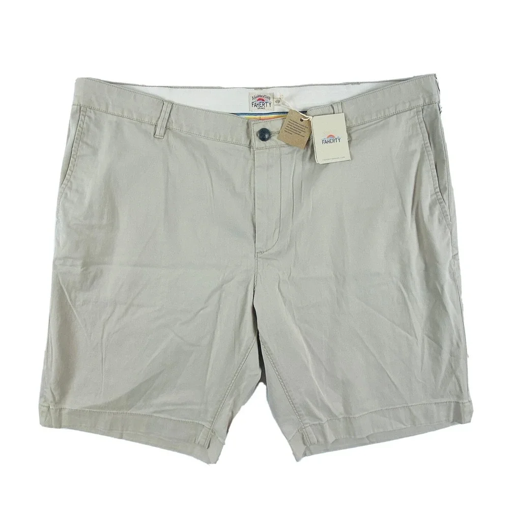 Faherty Island Life Short Faded Khaki Organic Cotton Mens 42 MBS2106